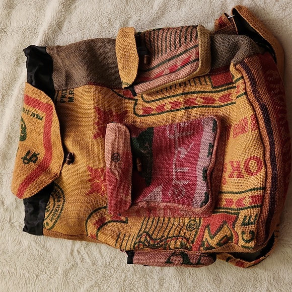 Kathmandu Imports Burlap Backpack Boho Inspired ❤️ - Picture 1 of 8